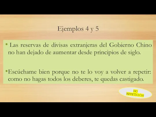 Ejemplos 4 y 5 Las reservas de divisas extranjeras del