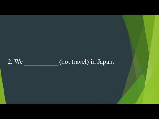 2. We __________ (not travel) in Japan.