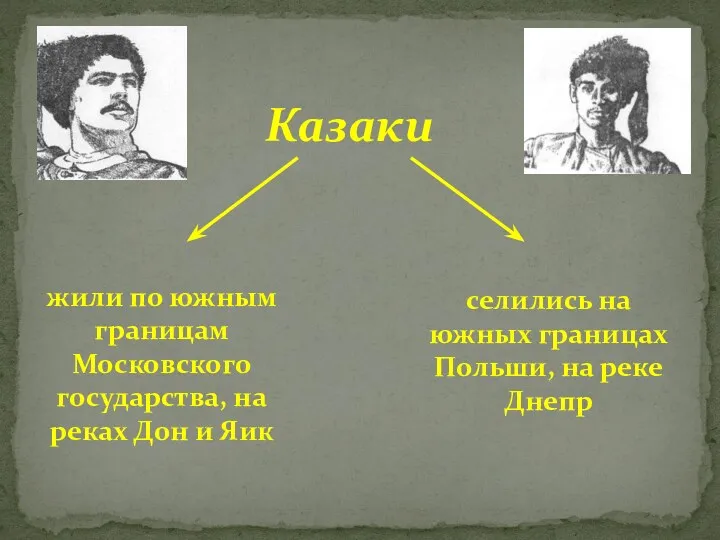 Казаки жили по южным границам Московского государства, на реках Дон