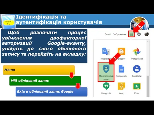 Ідентифікація та аутентифікація користувачів Розділ 2 § 7 Щоб розпочати