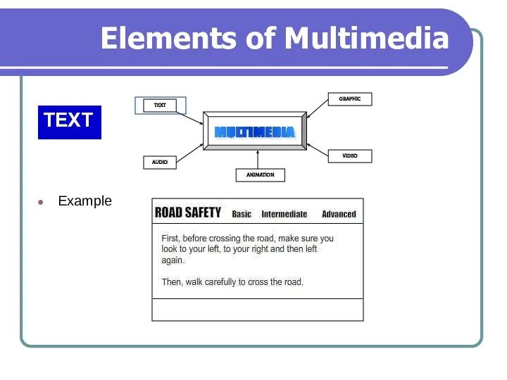 Elements of Multimedia TEXT Example