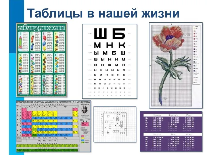 Таблицы в нашей жизни