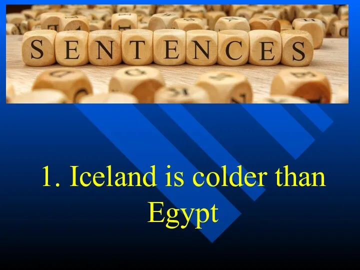 1. Iceland is colder than Egypt