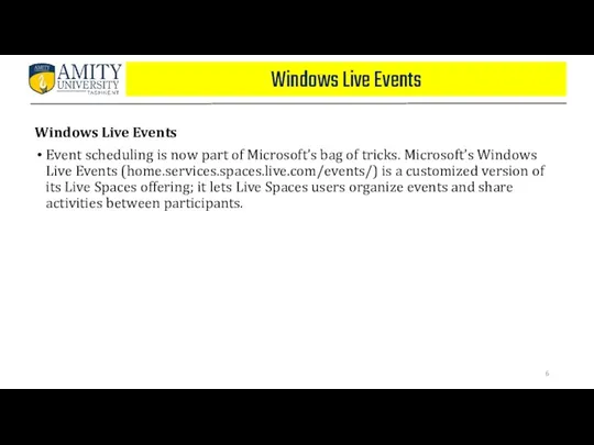 Windows Live Events Windows Live Events Event scheduling is now