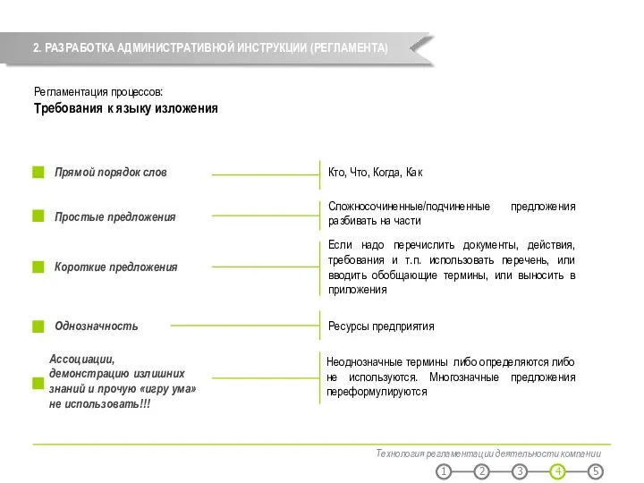 Технология регламентации деятельности компании 2. РАЗРАБОТКА АДМИНИСТРАТИВНОЙ ИНСТРУКЦИИ (РЕГЛАМЕНТА) Регламентация