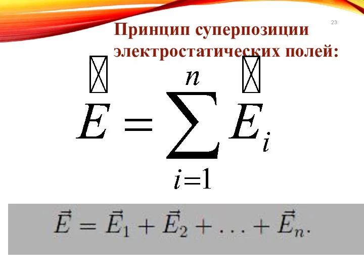 Принцип суперпозиции электростатических полей: