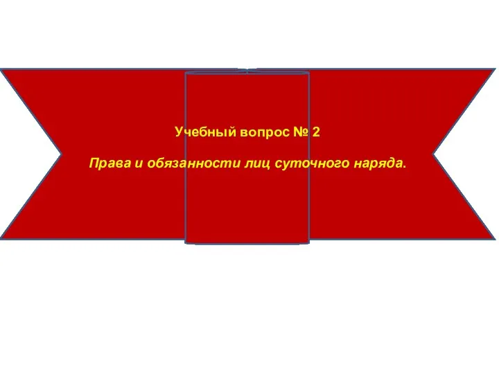 Учебный вопрос № 2 Права и обязанности лиц суточного наряда.