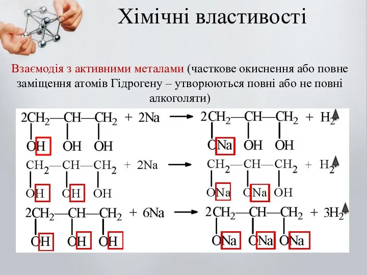 Хімічні властивості Взаємодія з активними металами (часткове окиснення або повне