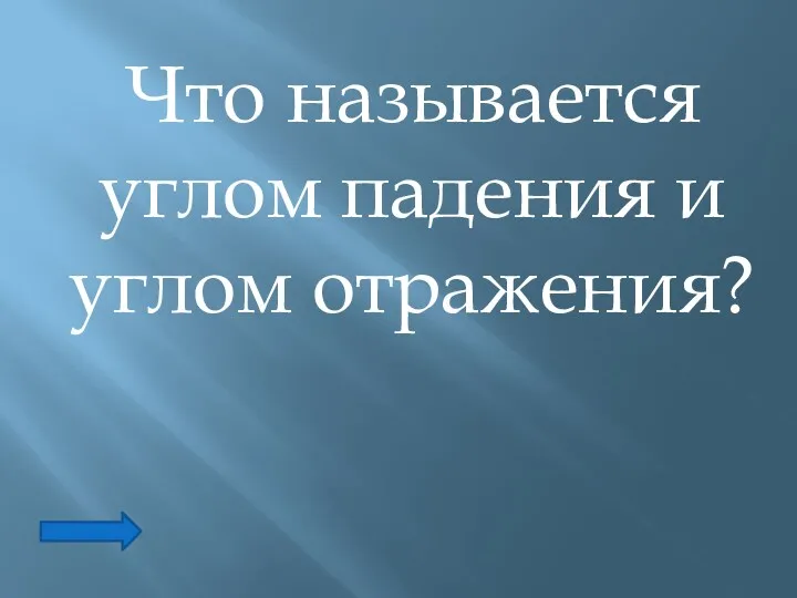 Что называется углом падения и углом отражения?