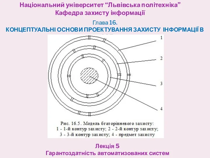 Національний університет “Львівська політехніка” Кафедра захисту інформації Лекція 5 Гарантоздатність