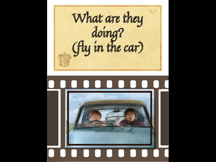 What are they doing? (fly in the car)