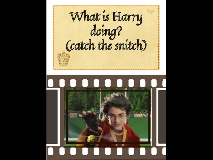 What is Harry doing? (catch the snitch)