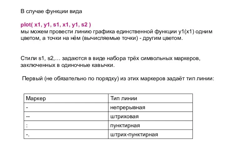 В случае функции вида plot( x1, y1, s1, x1, y1,