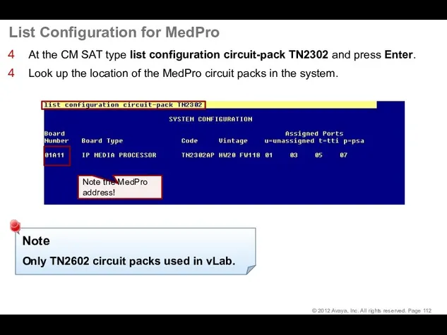 List Configuration for MedPro At the CM SAT type list
