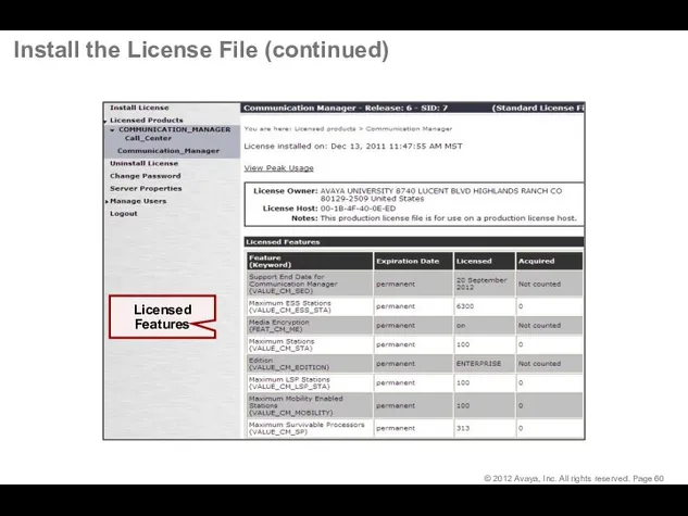 Install the License File (continued)