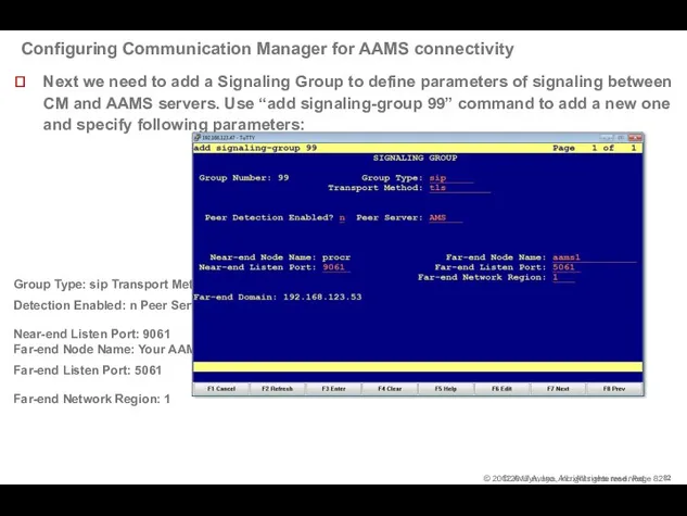 Configuring Communication Manager for AAMS connectivity  Next we need