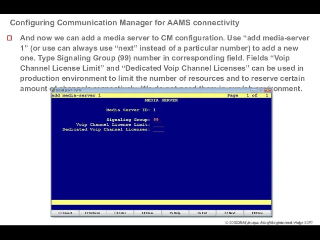 Configuring Communication Manager for AAMS connectivity  And now we