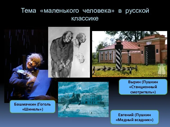 Тема «маленького человека» в русской классике Башмачкин (Гоголь «Шинель») Вырин