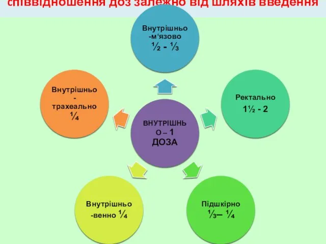 cпіввідношення доз залежно від шляхів введення ліків