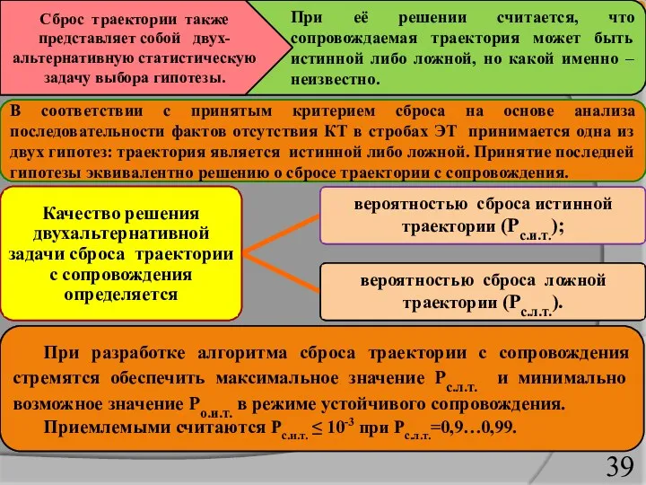 При её решении считается, что сопровождаемая траектория может быть истинной