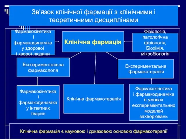 Зв'язок клінічної фармації з клінічними і теоретичними дисциплінами Клінічна фармація