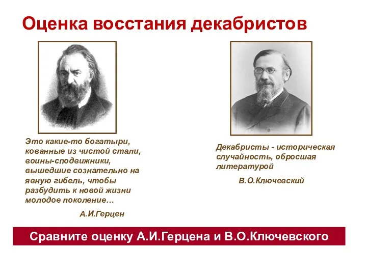 Оценка восстания декабристов Это какие-то богатыри, кованные из чистой стали,