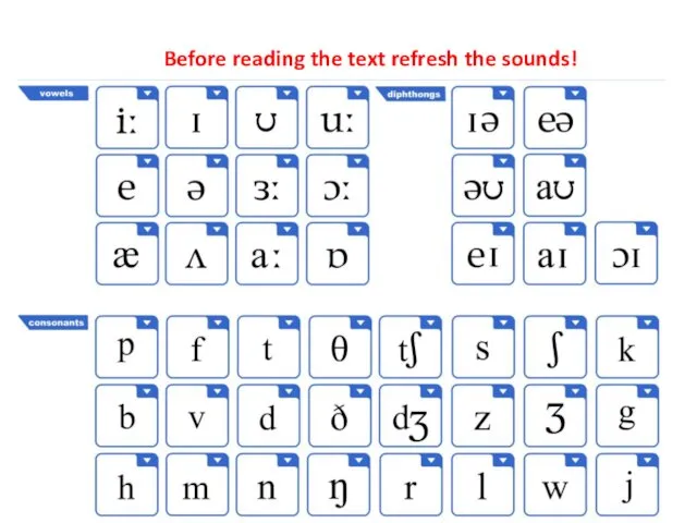 Before reading the text refresh the sounds!