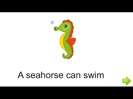 A seahorse can swim