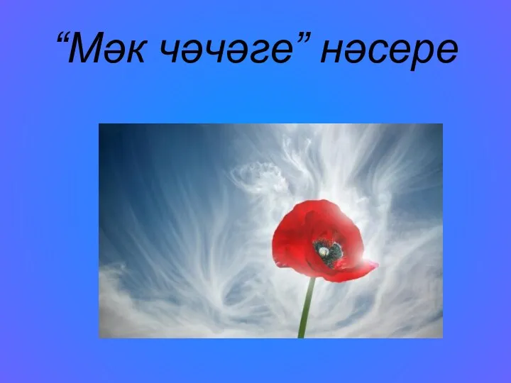 “Мәк чәчәге” нәсере