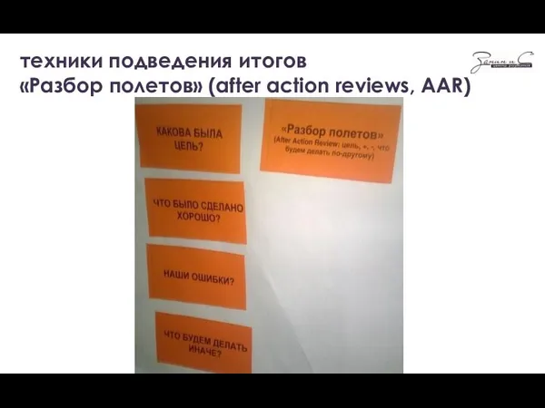 техники подведения итогов «Разбор полетов» (after action reviews, AAR)