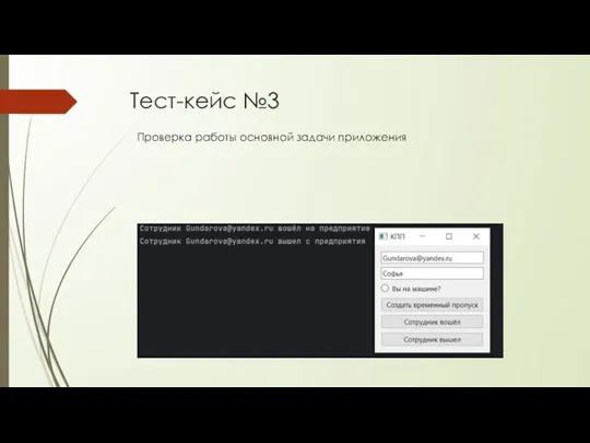 Тест-кейс №3 Проверка работы основной задачи приложения