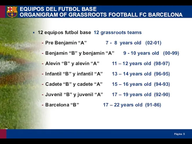 12 equipos futbol base 12 grassroots teams Pre Benjamín “A”