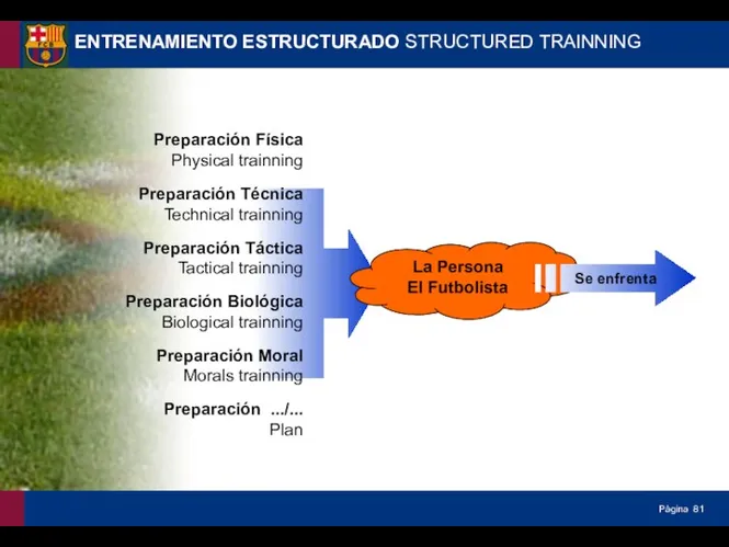 ENTRENAMIENTO ESTRUCTURADO STRUCTURED TRAINNING Preparación Física Physical trainning Preparación Técnica