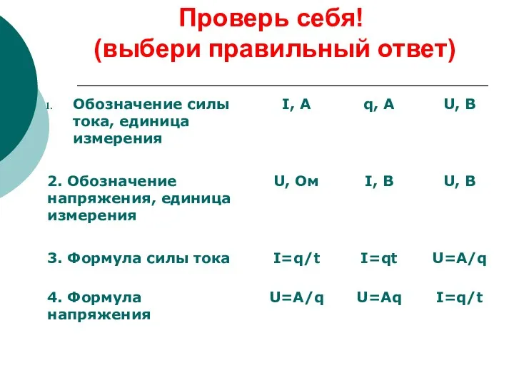 Проверь себя! (выбери правильный ответ)