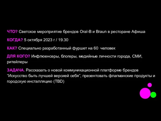 ЧТО? Светское мероприятие брендов Oral-B и Braun в ресторане Афиша