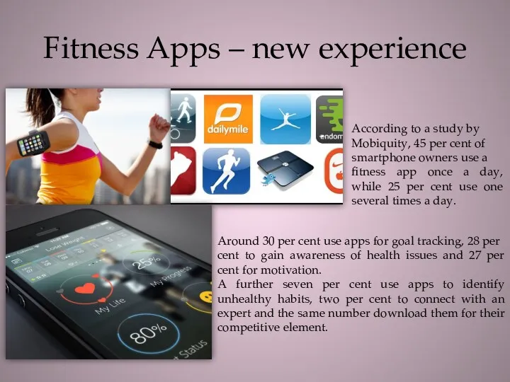 Fitness Apps – new experience According to a study by