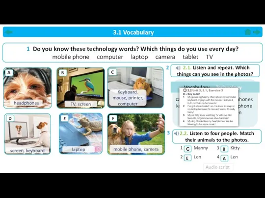 3.1 Vocabulary 1 Do you know these technology words? Which