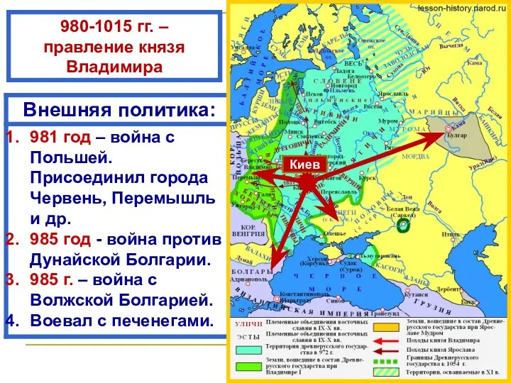 980-1015 гг. – правление князя Владимира Киев