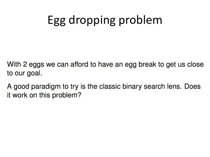 Egg dropping problem