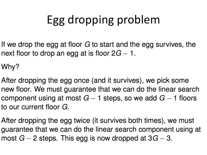 Egg dropping problem