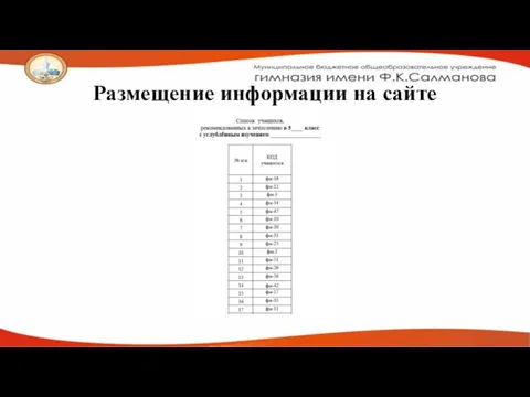 Размещение информации на сайте