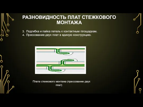 РАЗНОВИДНОСТЬ ПЛАТ СТЕЖКОВОГО МОНТАЖА 3. Подгибка и пайка петель к