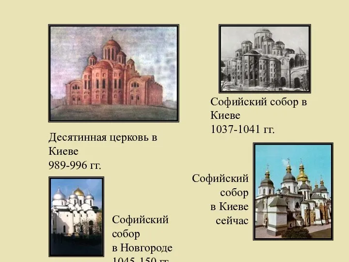 Десятинная церковь в Киеве 989-996 гг. Софийский собор в Киеве
