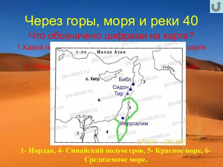 Через горы, моря и реки 40 Что обозначено цифрами на