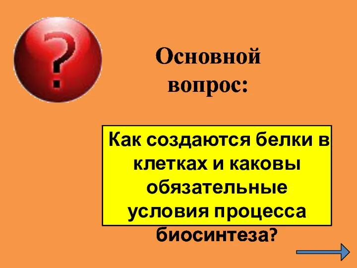 Как создаются белки в клетках и каковы обязательные условия процесса биосинтеза? Основной вопрос: