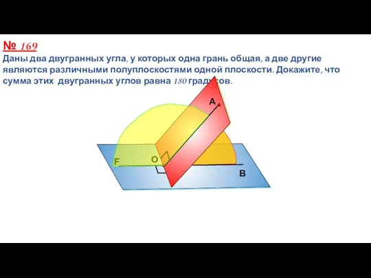 № 169 Даны два двугранных угла, у которых одна грань