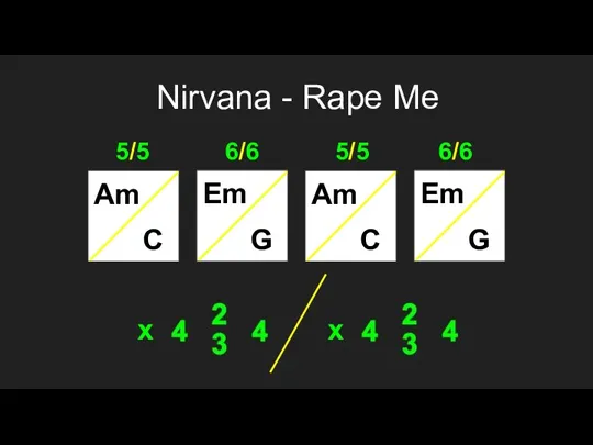 Nirvana - Rape Me Am С Em G Am C