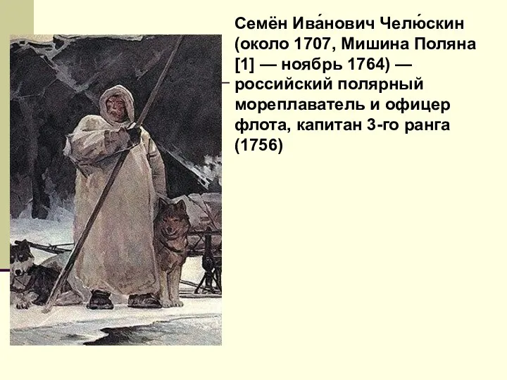 Семён Ива́нович Челю́скин (около 1707, Мишина Поляна[1] — ноябрь 1764)