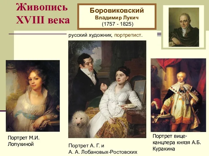 Живопись XVIII века Боровиковский Владимир Лукич (1757 - 1825) русский