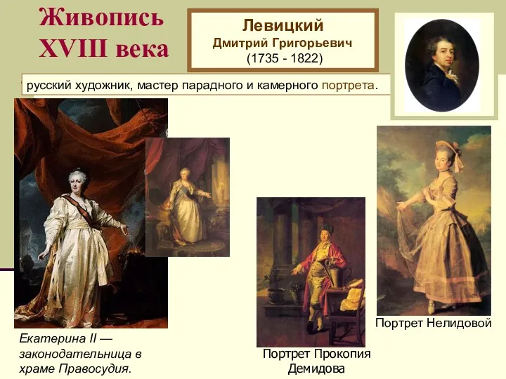 Живопись XVIII века Левицкий Дмитрий Григорьевич (1735 - 1822) русский